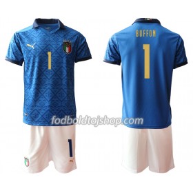 Italien Buffon 1 Børn Hjemme Fodboldsæt Euro 2020 S/S (+ Korte bukser)